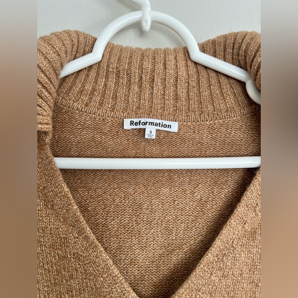 Reformation Beckie Cashmere Collared Sweater Pullover Long Sleeve Size Small - Picture 4 of 6